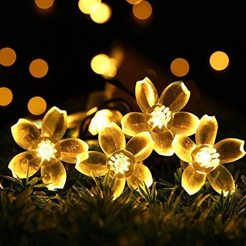 Solar-Powered Blossom Flower String Lights