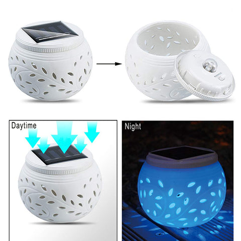 Solar-Powered LED Ceramic Night Lights