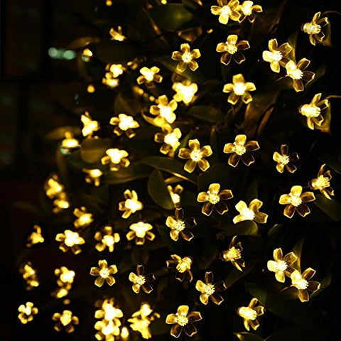 Solar-Powered Blossom Flower String Lights