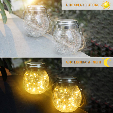 Solar-Powered Glass Jar Light
