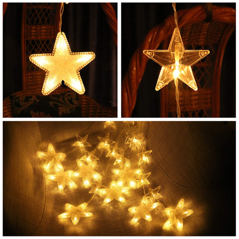144 Led Christmas Star Decor String Lights