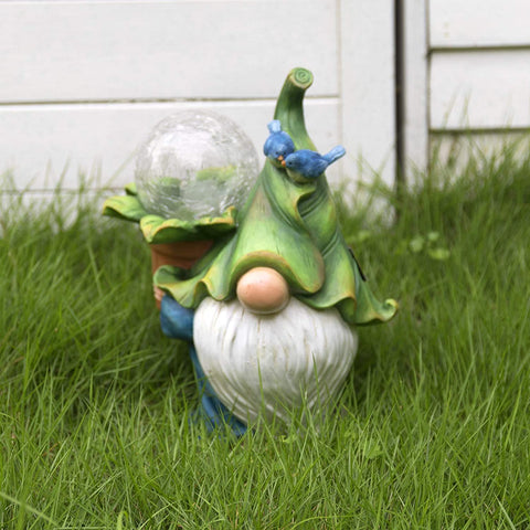 Solar Garden Gnome Statue - Fairy Ball