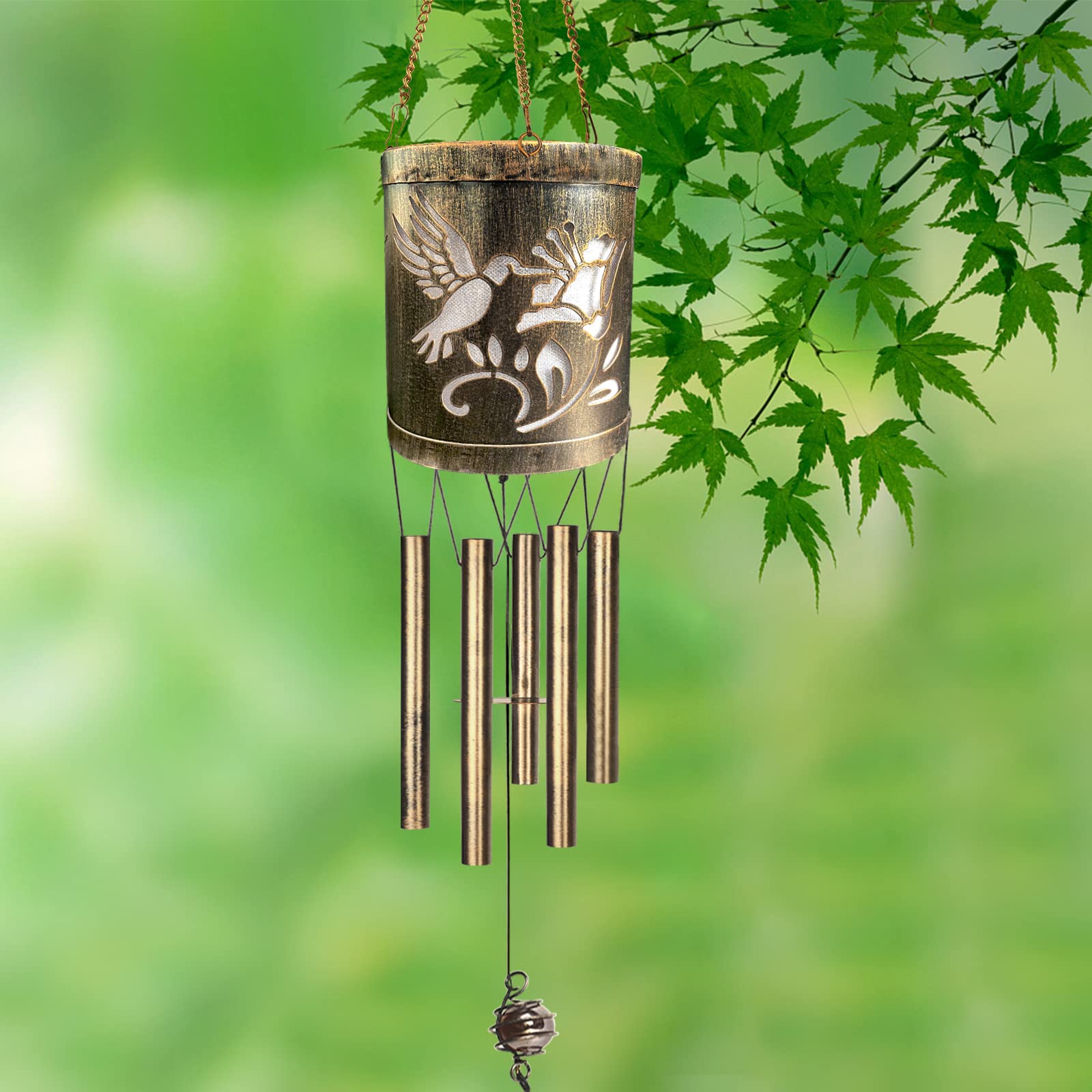 Hummingbird Metal Wind Chime Lamp